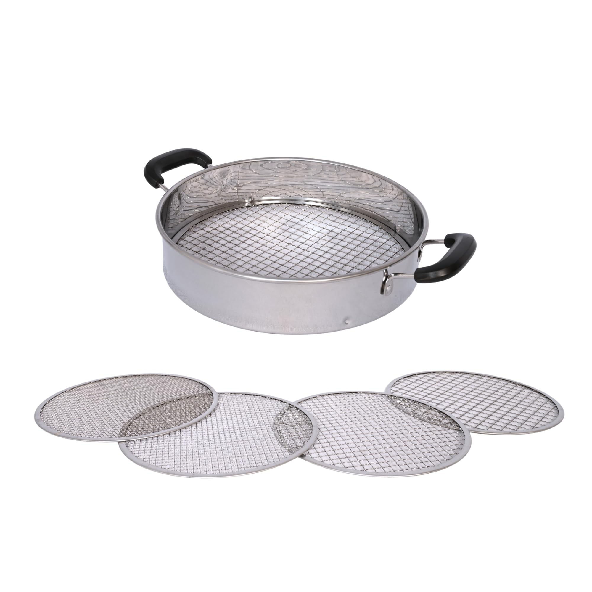 Multi-Purpose Soil Sifter with Handle | Includes 4 Changeable Screens | Ideal for Soil, Rock, Compost, and Debris Sifting