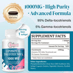 Svaiketa Liposomal Tocotrienols Supplement 1000mg, Vitamin E, Advanced Formula with 95% Delta-Tocotrienols & 5% Gamma-Tocotrienols - 60 Softgels (2 Bottles)
