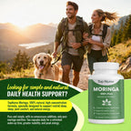 Top Nurex Moringa Capsules - Natural Green Superfood Supplement for Sustained Energy, Immune Support & Digestive Wellness - Non-GMO, Vegan, 60Ct