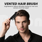Balon Hair Brush for Women & Men, Speed Dry Vent Hair Brushes, Pain-Free Detangling Brush for All Wet or Dry, Curly Hair Brush(Black)