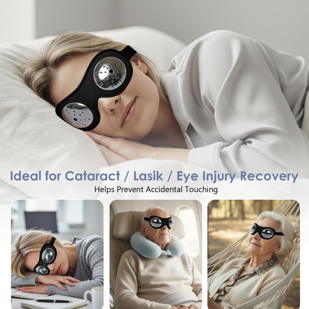 Undevigint Sleep Eye Mask After Cataract Surgery, Patch Plastic Hard Shield After Surgery with Adjustable Strap, Breathable Eye Patches for Adults Sleeping, Eye Cover for Sleeping After Eye Surgery