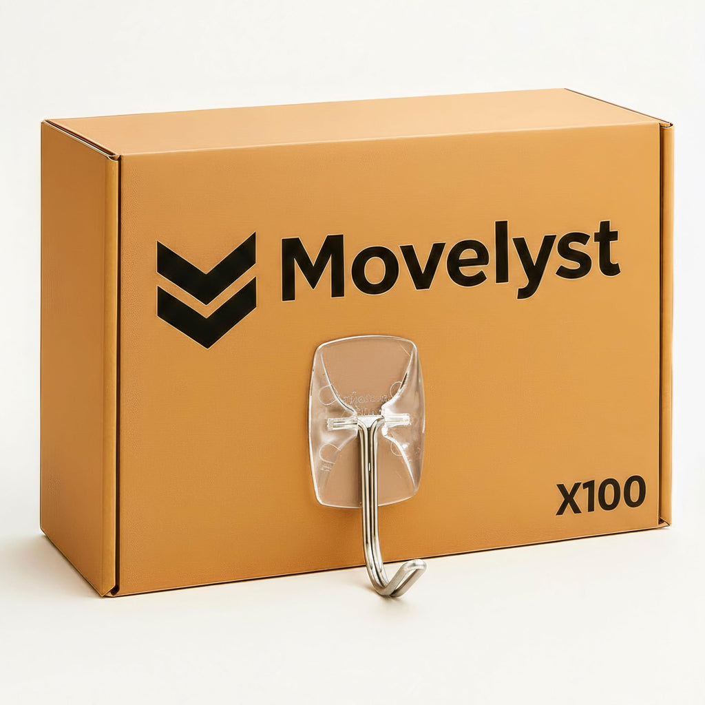 Clear Wall Hooks for Hanging, 100 Hooks+120 Strips, No Tools, Value Pack(S)