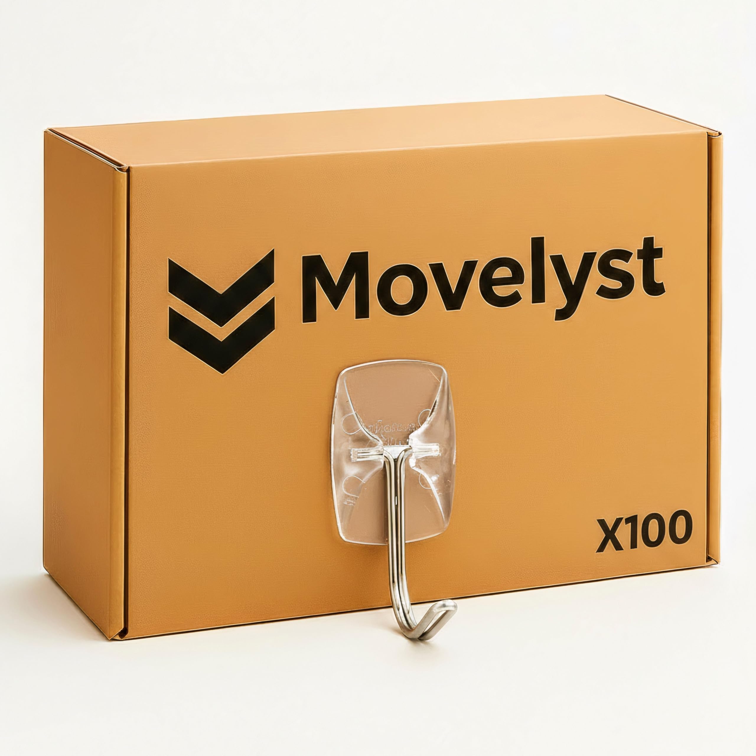 Clear Wall Hooks for Hanging, 100 Hooks+120 Strips, No Tools, Value Pack(S)