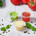 Lilymicky 400 Sets 1 oz Disposable Plastic Portion Cups with Lids, Small Plastic Condiment Containers for Sauce, 1 oz Jelly Shot Cups