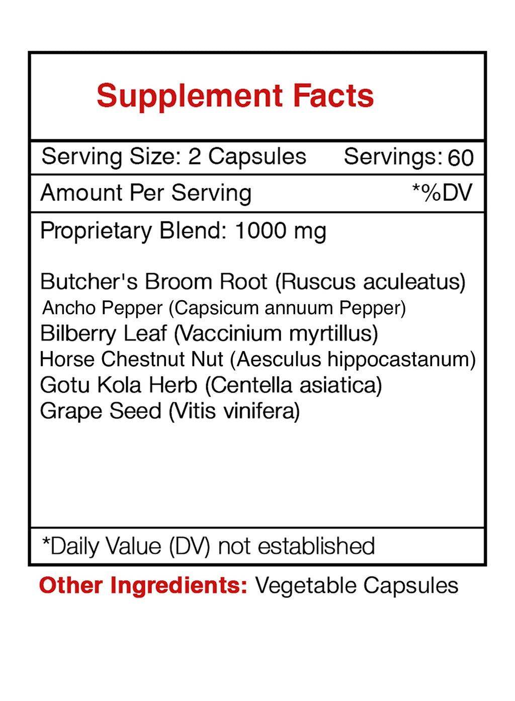Secrets of the Tribe - Varicose Vein, Healthy Legs Support, Herbal Supplement Blend (120 Capsules)