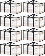 ukeetap 8 Pack Extra Large Clothes Storage Bins with Lids, Clear