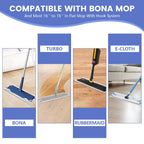 60 Pack Disposable Microfiber Cleaning Pads for Bona Mop | Heavy-Duty Replacement Pads Compatible with 15-18 inch Spray Flat Mops | Multi-Surface Hardwood Floor Cleaner Pad Refills