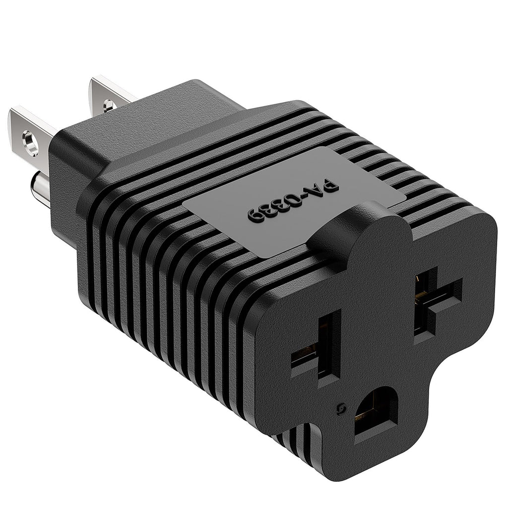 [3Pack] 4-in-1 15 Amp Household AC Plug to 20 Amp T Blade Adapter,5-15P to 5-20R,5-15P to 6-15R,5-15P to 6-20R, 4 in 1 AC Power Adapter,15A 125V to 20A 250V Adapter