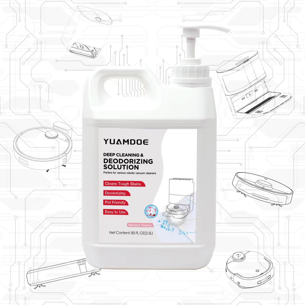 Yuamdoe Deep Cleaning & Deodorizing Solution, 85 FL OZ/2.5L, Designed for Roborock, Compatible with Saros Series, S8 Series, S7 Series, Q Revo Series,Q Series, Blended Flowery