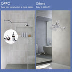 OFFO Shower Head Extension Arm, 16 in Shower Extension Arm with Locking Nut, Adjustable Shower Arm Extender, G1/2 Connector for Fixed Shower Head & Handheld Showerhead, Chrome