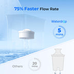 Waterdrop WFD-40L-L Water Filter Dispenser, 35-Cup Large Capacity, Black