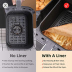 Air Fryer Disposable Paper Liners for Ninja Dual Airfryer Accessories, Non-Stick Parchment Rectangular for Baking, Oil Proof, Water Proof, for Microwave Oven (150PCS, 8.6in x 5.5in）
