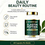 Xjrwac Claranova Elastin Peptides, Marine Elastin Peptide Skin Tightening Formula, 60 Capsules (3Pack)