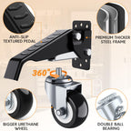 SOLEJAZZ Workbench Casters Wheels 660Lbs Retractable Casters Set of 4 Heavy Duty Side Mount Caster Rollers 2.5" Stepdown Castor Wheels for Bench Machinery Work Table with Installation Template, 4 Pack
