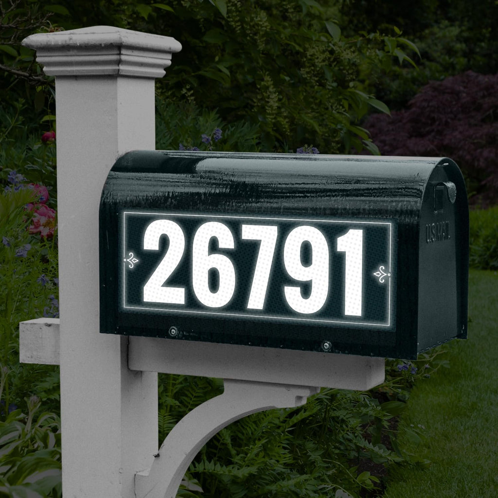 Reflective Mailbox Numbers Sticker for Outside 4 Inch, For Mailbox, Windows, Cars, Door, Trucks and Homes, Five Character Custom Address Numbers, Businesses, 3M EGP Outdoor Sign, Made in USA