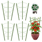 4 Pack Tomato Cage, 24 inches Plant Support Cages for Garden, Upgrade Garden Plant Stakes with Adjustable Rings, Plants Trellis for Tomato, Flower, Climbing Plants, with Twist Tie