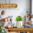 inihpocv 4-Piece Metal Barrel Cactus Yard Art Set