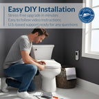 Bio Bidet BB2000 Electric Bidet Toilet Seat, Warm Water with Air Dryer, Heated Seat with Sensor and Slow Close Lid, Night Light, Modern Black Remote Control, Elongated