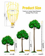 BlumeTrec 6.5FT Fruit Picker with Basket, Apple Picking Tool 35–77 Inch Adjustable Pole, Long-Handle Mango Grabber, Tree Fruit Catcher for Harvesting Lemon Pear Orange Avocado Peach Citrus Grapefruit