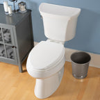 Mayfair Cassel slow close toilet seat, easy clean non-slip premium wood seat, install, made in USA, elongated, white
