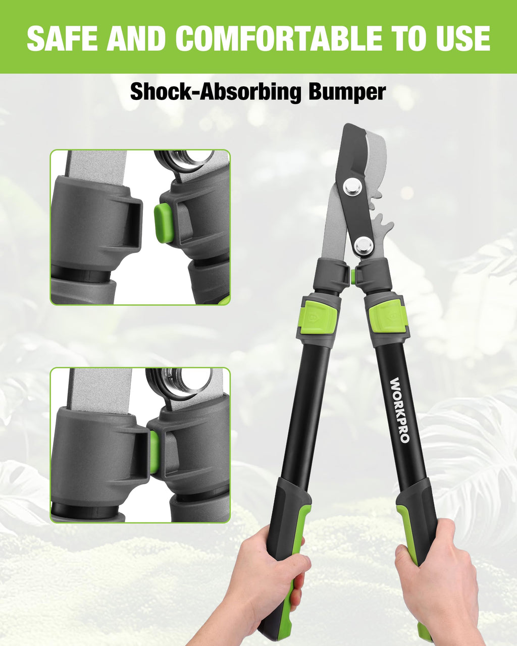 WORKPRO Extendable Bypass Lopper for Gardening, 25-37" Branch Cutter