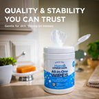 Hypo+Chlorous Hypochlorous Acid Wipes – 100 Count Non-Toxic Cleaner for Skin, Baby, Pet, Home & Gym – Bleach-Free