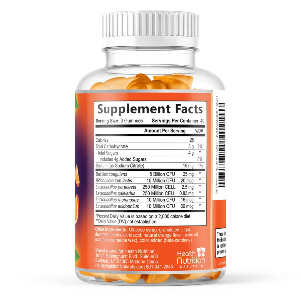 Probiotic Gummies 5 Billion CFU per Serving - Advanced Multi-Strain Probiotic Formula - Immune, Gut, & Digestive Health Support Gummy for Women, Men, Kids - Daily Probiotics Supplement - 120 Gummies