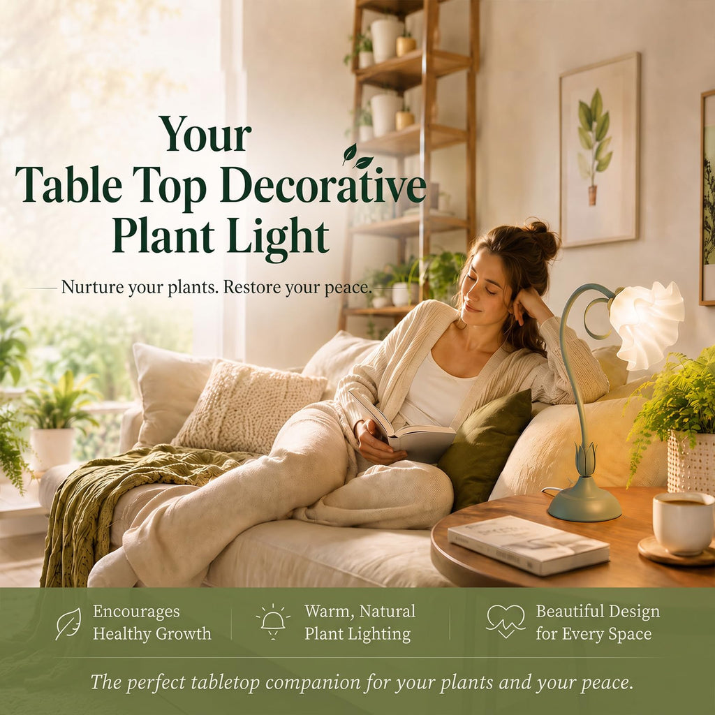 Table Top Grow Light for Indoor Plants – Decorative Desk Plant Light for Succulents Bonsai Cactus, Adjustable Desktop Grow Lights with Base, Cute Office Mini Grow Lamp