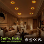 DAMINY 12 Pack 6 Inch 5CCT LED Recessed Light with Night Light,Ultra-Thin,Canless recessed Lighting 6 in,12W=110W,1000LM,Dimmable Wafer Lights,ETL Certificated