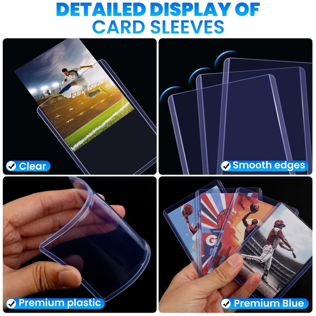 800 Card Sleeves Top Loaders for Cards, 3" x 4" Hard Plastic Toploaders, Baseball Card Protectors, Trading Card Holder for Football Sports Cards (400 Toploaders + 400 Penny Sleeves)