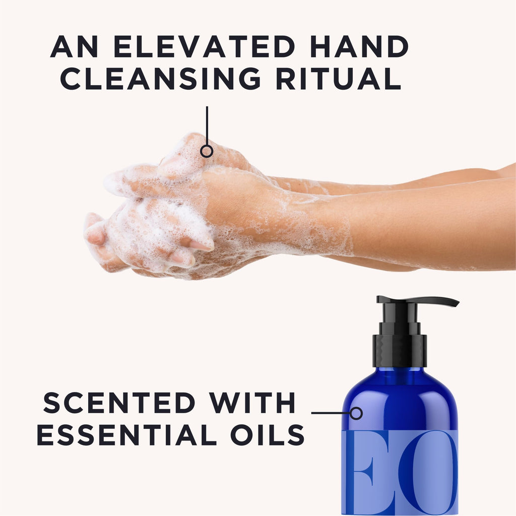 EO Liquid Hand Soap, 12 Ounce (Pack of 3), French Lavender, Organic Plant-Based Gentle Cleanser with Pure Essential Oils