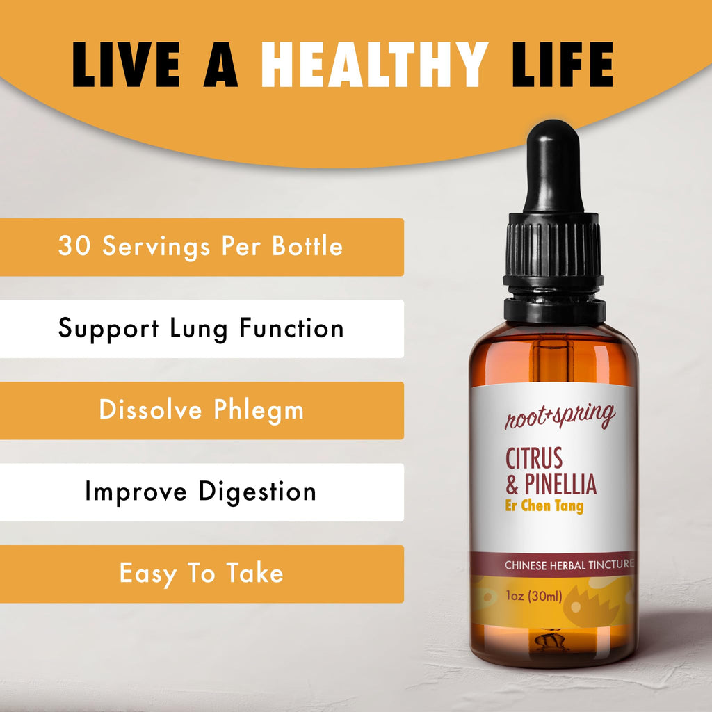 root + spring Citrus & Pinellia – Er Chen Tang – Er Chen Wan Herbal Tincture (Liquid Extract) - Concentrate with Dropper - Natural TCM Herb Blend Supplement 1 oz (Pack of 4)