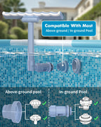 【2026 Upgrade】 Pool Fountain for Above and In-Ground Pools, 360° Adjustable Wide Waterfall Sprinkler with Extension Tube, Swimming Relaxation & Cooling 10-20 Degrees ﻿ ﻿ ﻿ ﻿
