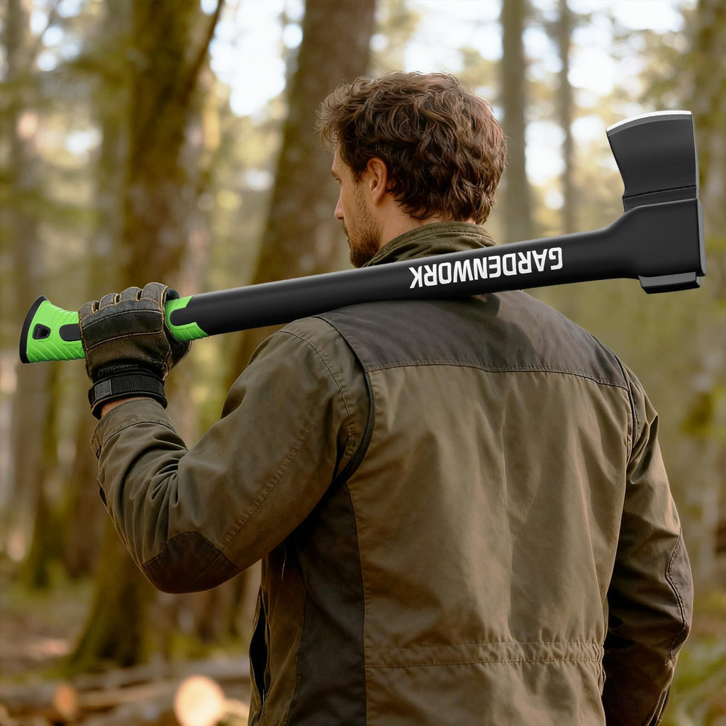 GARDENWORK Wood Splitting Axe,32" Chopping Axe for Heavy Duty Woood Cutting