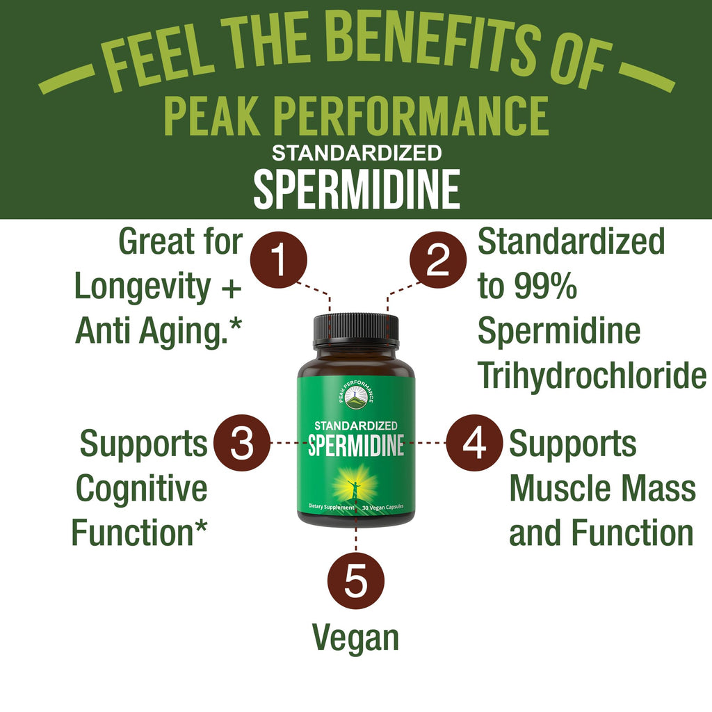 Spermidine Supplement Standardized to 99% Spermidine Trihydrochloride