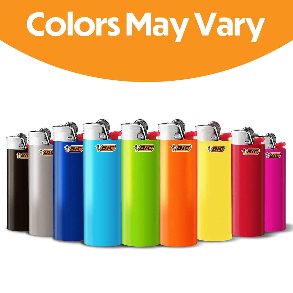 BIC Maxi Pocket Lighters, Long-Lasting Flame and Colorful Designs, Classic Collection, 15-Pack (Colors May Vary)