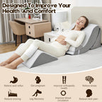 PIASHJOY 4pcs Wedge Pillow Set for After Surgery,Bed Wedge Pillows for Sleeping,Post Surgery Recovery， 45 Degree Wedge Pillow for Acid Reflux Relief and Anti-snoring，