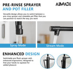 Oil Rubbed Bronze Kitchen Faucet,AIMADI Commercial Style Spring Kitchen Sink Faucet,Modern Single Handle Single Hole Kitchen Faucets with Pull Down Sprayer