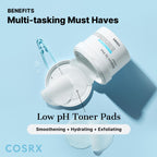 COSRX Moisture Up Pads 70 Sheets, BHA, Gentle Daily Exfoliant for Sensitive Skin, Preventing Breakouts, Moisturizing, Nourishing, Blemish Care, Korean Skin Care
