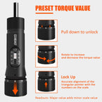 coobeast 13Pcs Preset Torque Screwdriver with S2 Bits, 1/4” Drive Torque Wrench Screwdriver Set for Maintenance, Tools, Bike Repairing and Mounting, Inch Pound Torque Range 10-70 In-lb