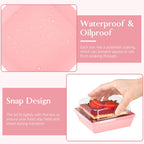 ZORRITA 50 Pack Small Pink Paper Charcuterie Boxes with Clear Lids, 4 Inches Disposable Sandwich Boxes Square To Go Food Containers for Desserts, Strawberries, Cake Slice and Cookies
