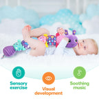 KMUYSL Baby Toys 0-6 6-12 Months, Sensory Music Animal Stuffed Toy for 0 1 2 3 4 5 6+ Months, Plush Toy with Crinkle and Rattles for Infant Newborn, Tummy Time Toys Gifts for 0-3-6-12 Month
