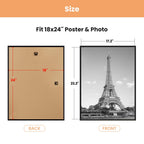upsimples 18x24 Poster Frame, Easy Slide-In Assembly, Black, 3 Pack