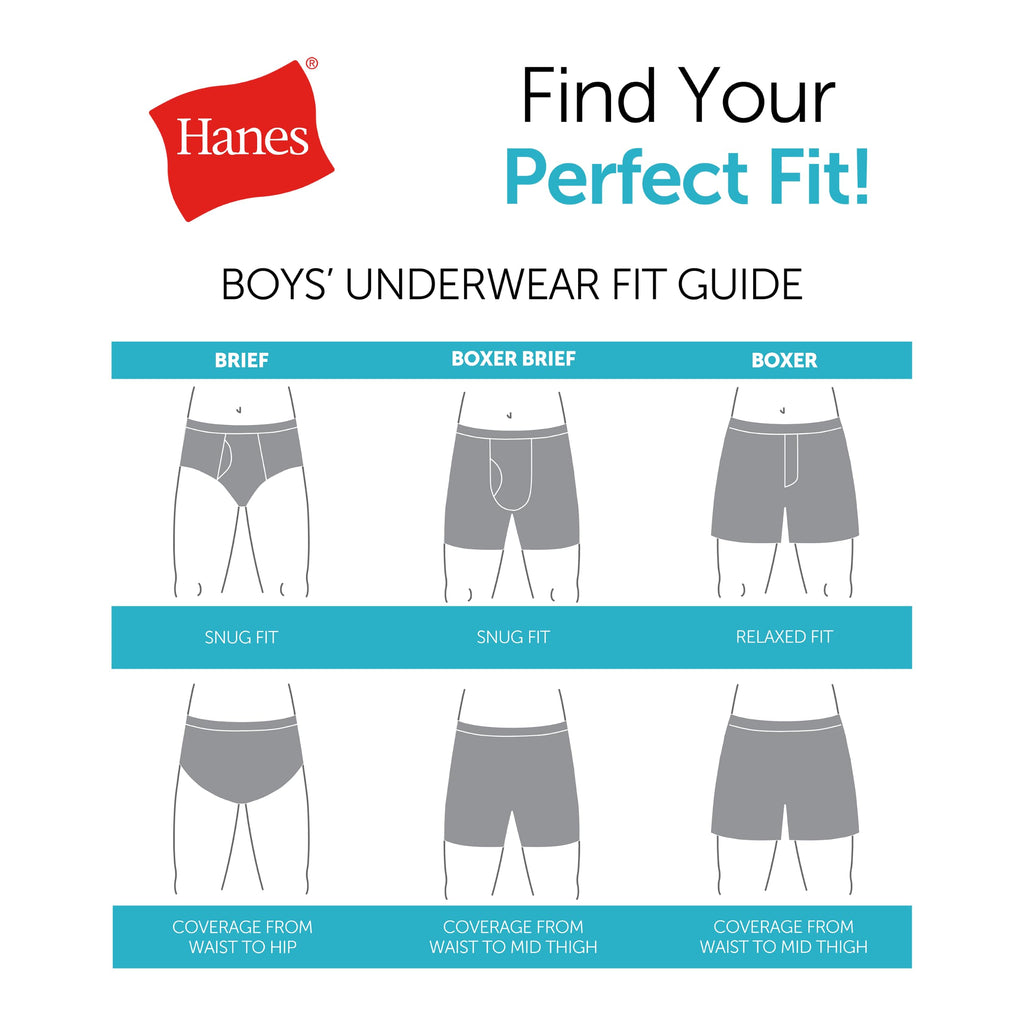 Hanes Boys' Moves Performance Underwear Boxer Brief, 6-pack, All Over Mesh Moisture Wicking Boxer Briefs, Large