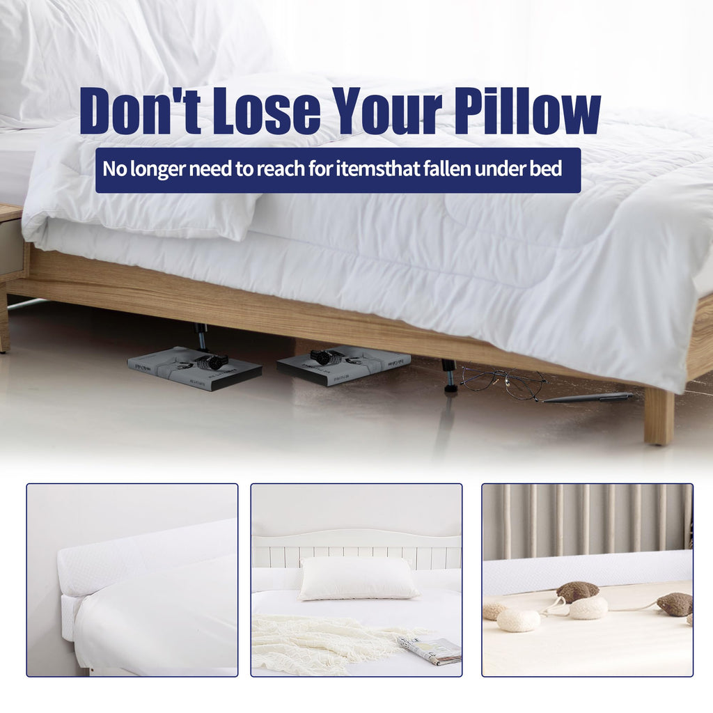 HOMBYS Wedge Pillow Headboard for Bed Gap,Foldable Bed Wedge Gap Filler King Size,Matterss Gap Filler,Multi Functional Bed Crack Pillow, Fill The Gap (0-7") Between Your Headboard and Mattress,White