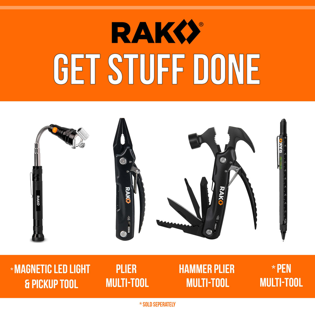RAK Pro Tools Pliers Multitool - Cool Unique Gifts For Dads Who Have Everything - Compact DIY Survival Multi Tool Gift for Men, Husband, Handyman - Backpacking & Camping Accessories