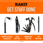 RAK Pro Tools Pliers Multitool - Cool Unique Gifts For Dads Who Have Everything - Compact DIY Survival Multi Tool Gift for Men, Husband, Handyman - Backpacking & Camping Accessories