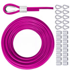 VIVBOO Stainless Steel Cable & Wire Rope 3/16" Vinyl Coated Steel Cable 50ft/100ft/150ft/200ft Length Ideal String Light Cable