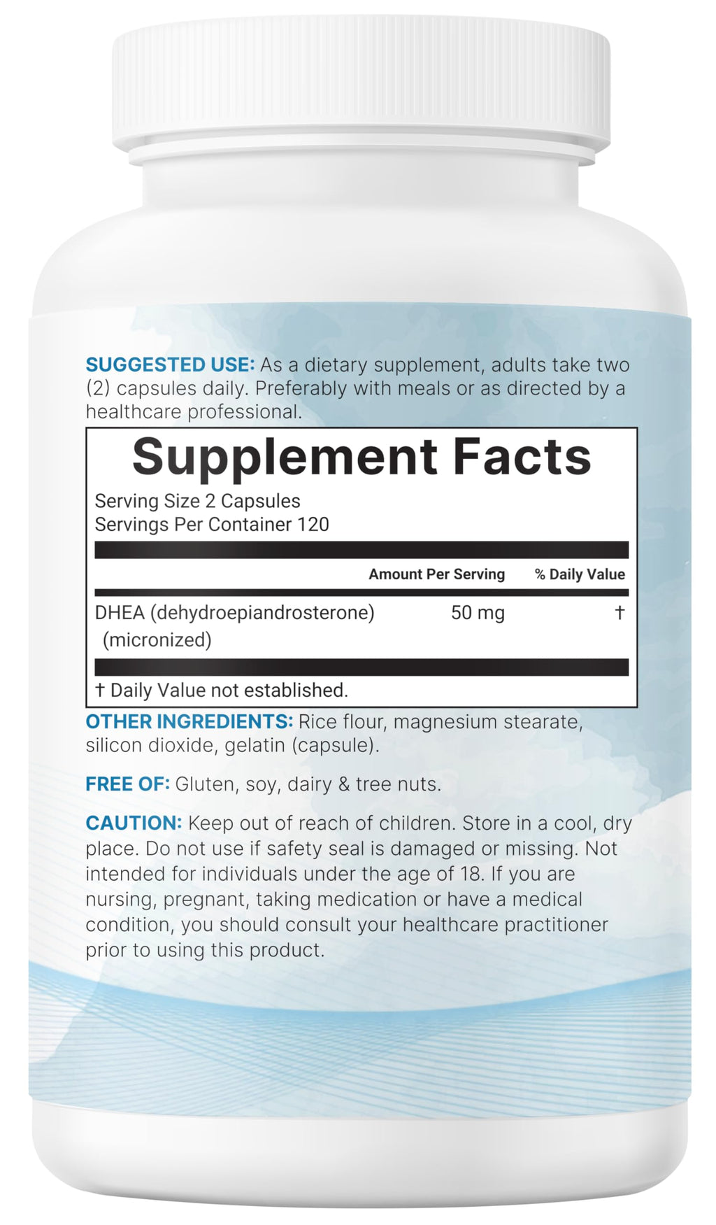 Micro Ingredients DHEA 50 mg Per Serving, 240 Capsules | Micronized DHEA Supplement for Women & Men | Non-GMO, Gluten Free, Soy Free