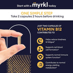 Myrkl Unique Pre-Drinking Supplement for Liver Health Support, Helps Morning Energy with High-Performing Probiotic, L Cysteine & Vitamin B12, Social Evening, Party & Vacation Essentials, 30 Capsules